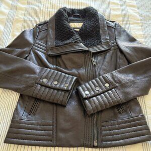 Michael Kors Genuine Moto Jacket Size S Black